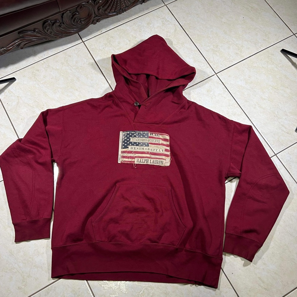 Polo Ralph Lauren Denim & Supply Mens Size XXL  Hoodie Flag RRL American